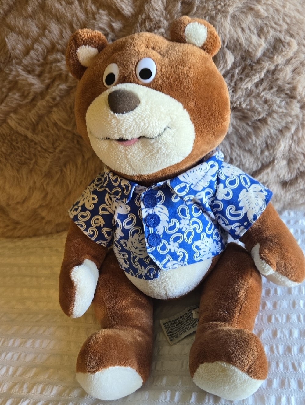 BILLY Ontario Place Plush Brown Teddy Bear with Blue Hawaiian Shirt 2019